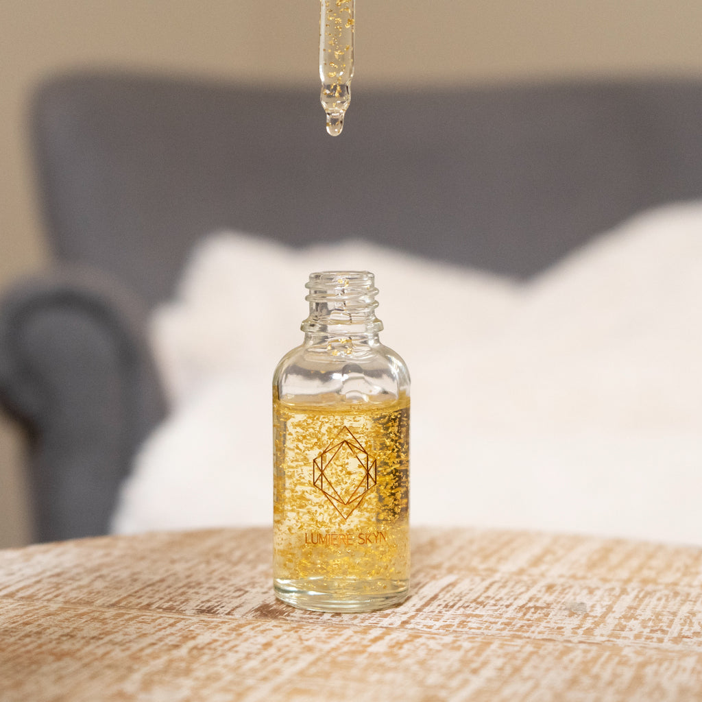 Daily Pure Gold Peptide Face Serum On Tabletop