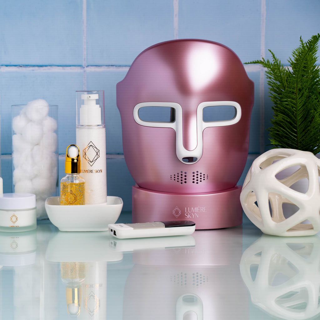 Panned Out Shot Of Supreme Glo Collection On Bathroom Counter